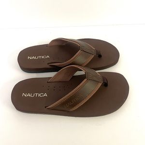Nautica Men’s Brown Flip Flops Size 7